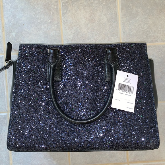KATE SPADE CAMERON MEDIUM SATCHEL NAVY GLITTER - Picture 5 of 8